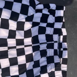 Black and white checkered leggings